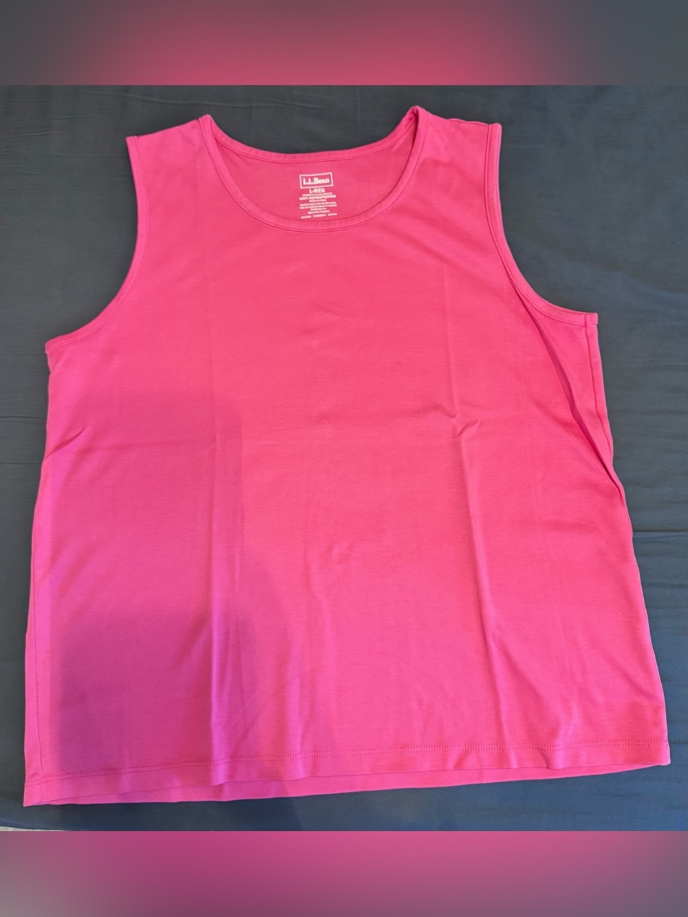 L.L.Bean Pima Cotton Tank Top Pink Size L Large
